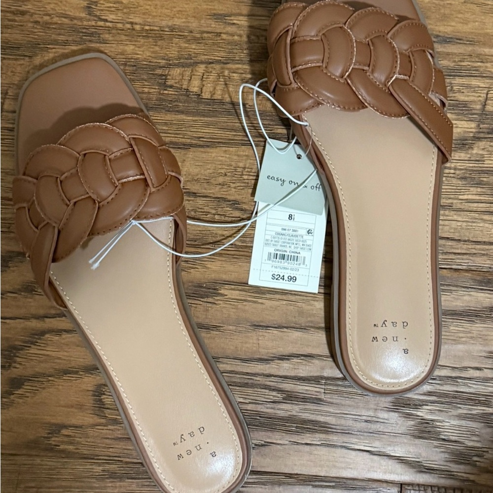 a new day Women's Tan Braided Sandals